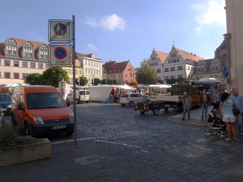 Naumburg main plaza at about 1700 hrs.